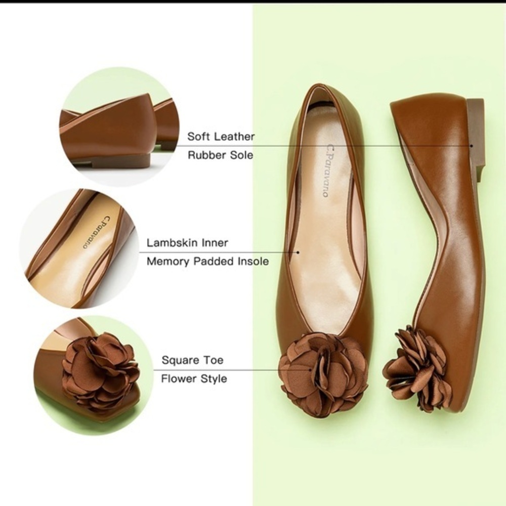 New C.Paravano Flower Ballerina Flats (Eva)